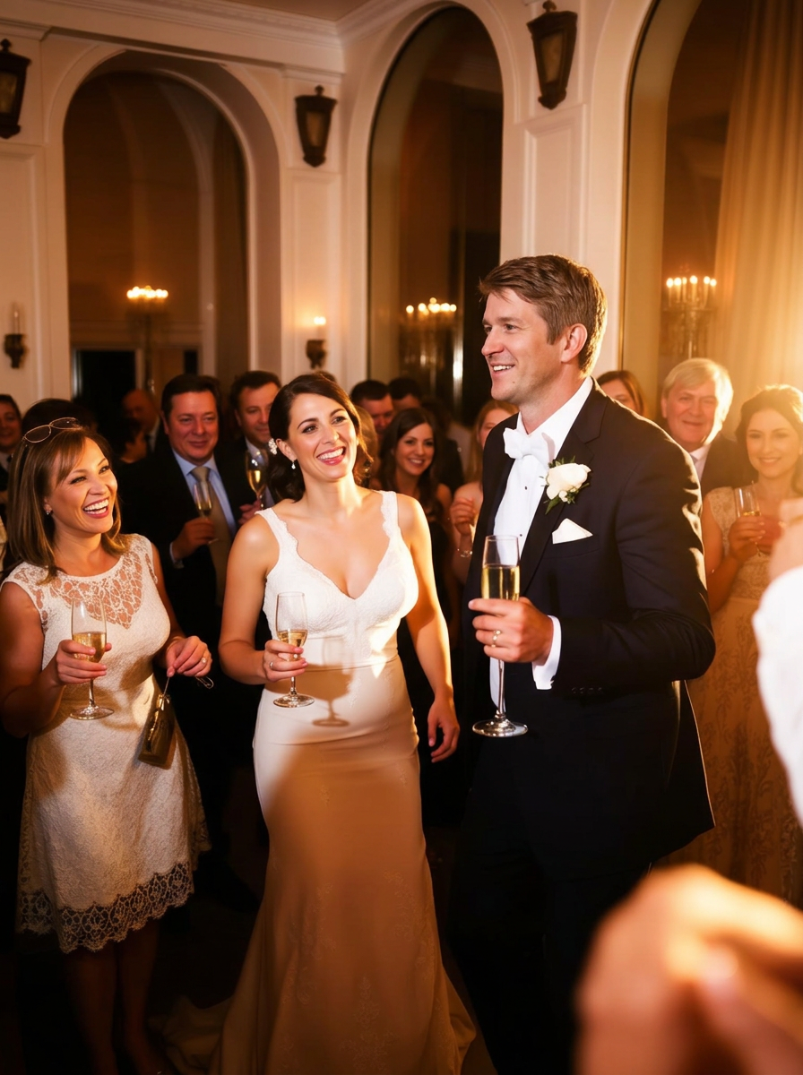 Erik celebrating with guests at a luxury wedding
