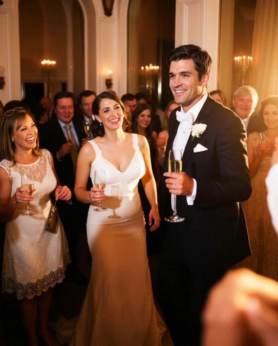 Guests celebrating at a luxury wedding reception
